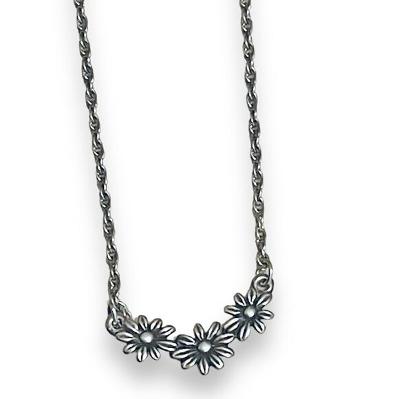 James Avery Margarita Three Flowers Sterling Silver Necklace Retired - Picture 10 of 15